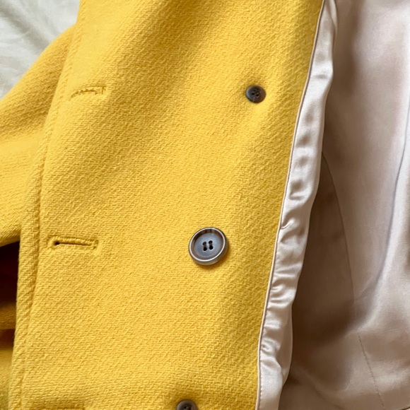 J. Crew Women’s Yellow Pea Coat Stadium Cloth By Nello Gori Size 2 - Picture 7 of 8